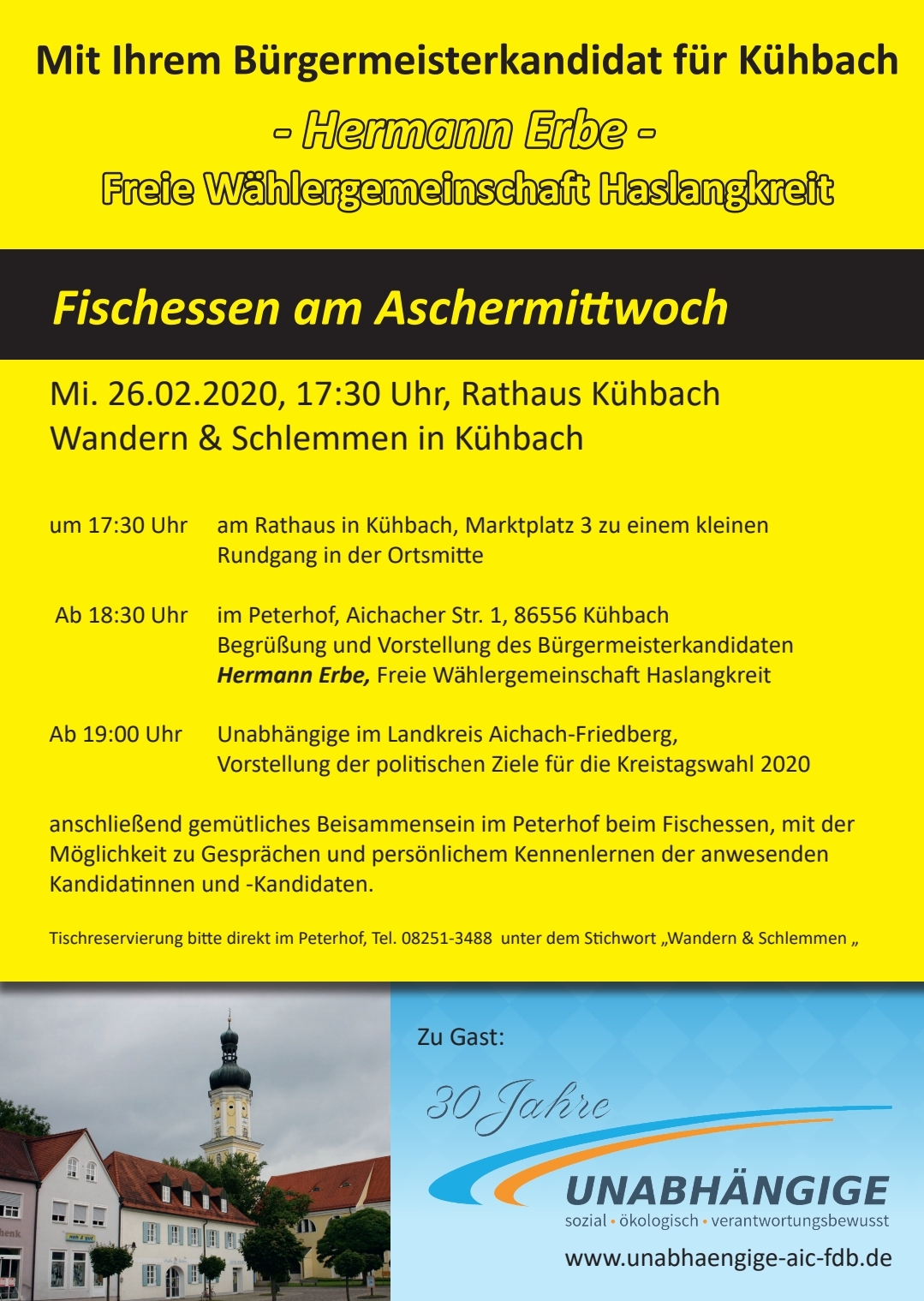 Einladung zur Wahlveranstaltung in Kühbach